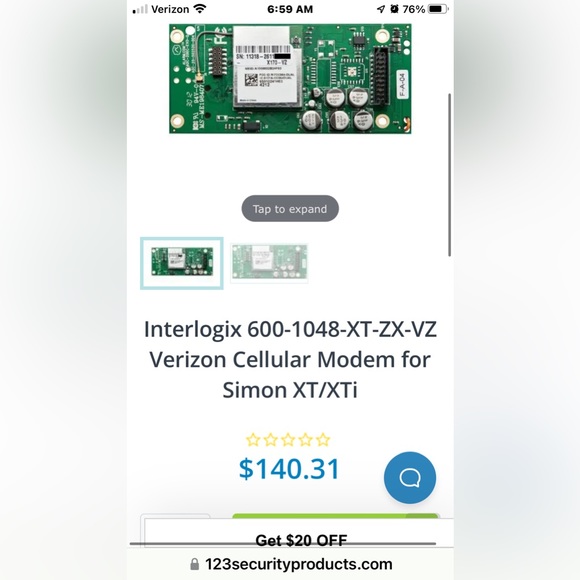 GE Interlogix Simon XT/XTi/XTi-5 Cellular Verizon LTE Alarm Communicator - Picture 5 of 5